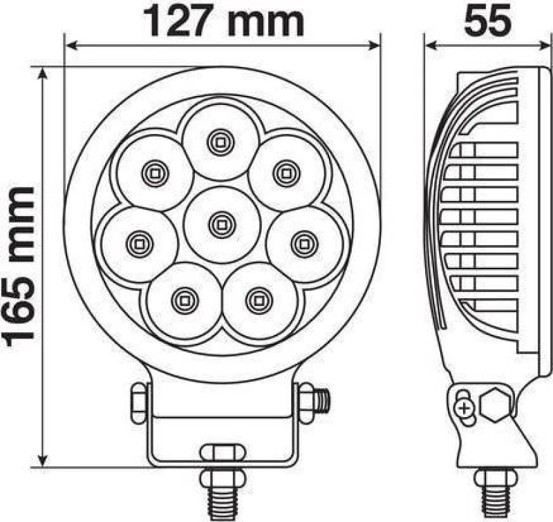 Προβολέας MERCURY με 8 Led Στρογγυλός