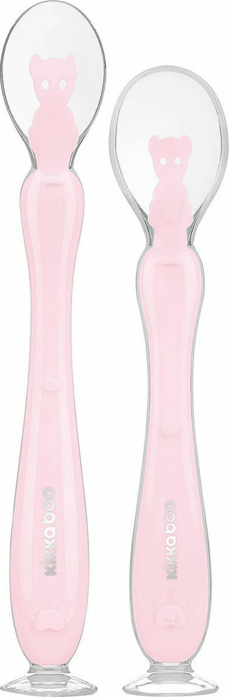 Kikka Boo Σετ Κουταλάκια Σιλικόνης Με Βεντούζα Pink 2τμχ 31302040106