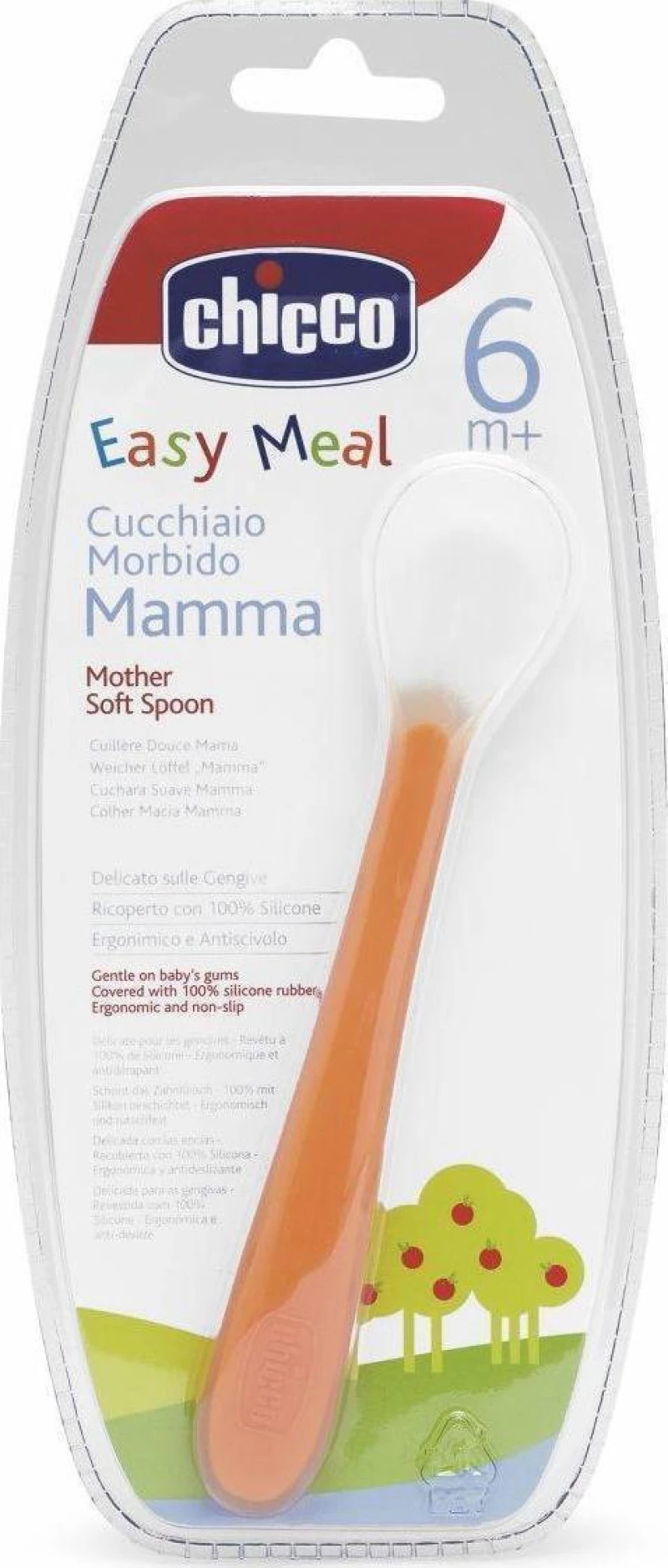 Chicco Κουτάλι Σιλικόνης Soft Κόκκινο 6m+