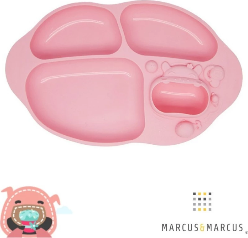 Marcus & Marcus Δίσκος Yummi Dip Plate Σιλικόνης Pink