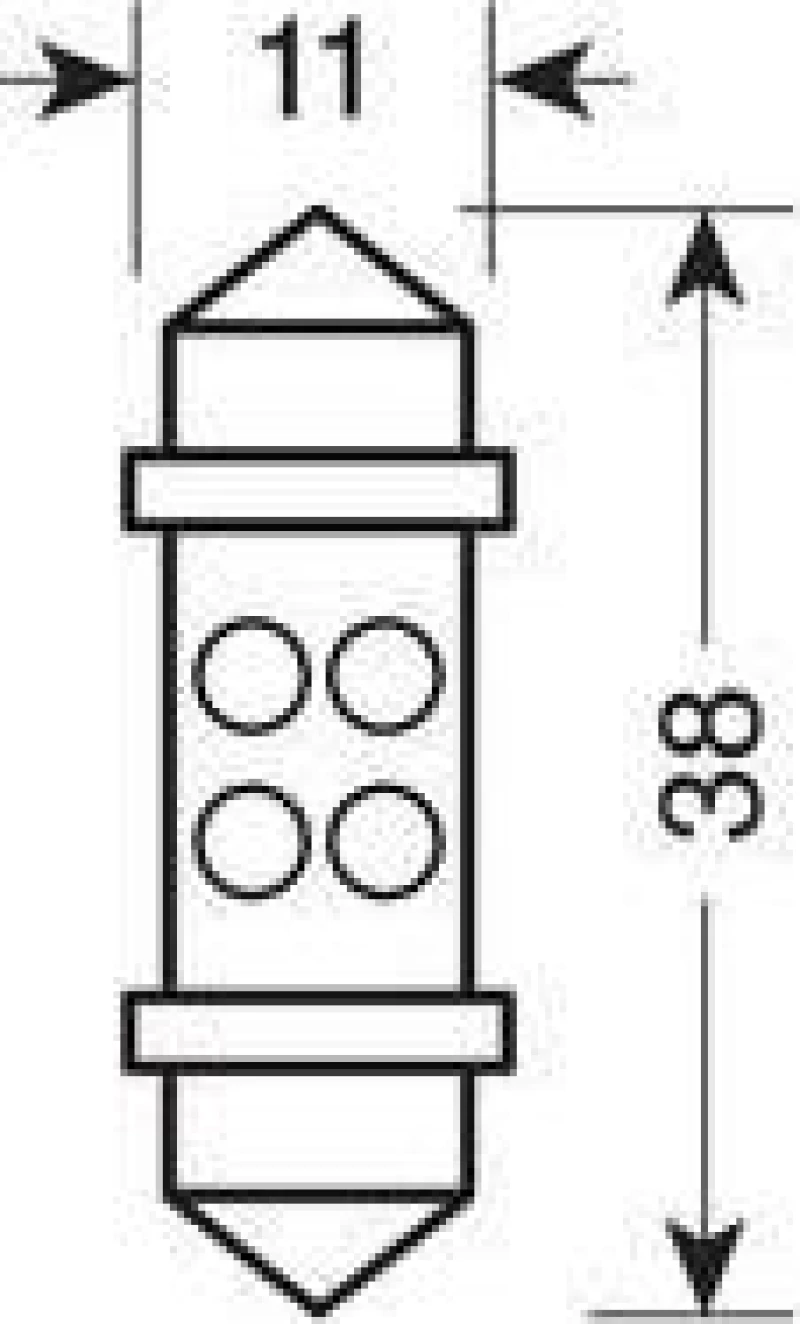 Lampa SV8.5-8 Festoon Lamp White 38mm 24V 2τμχ