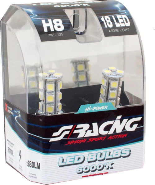 Simoni Racing H8 Hyper-Led Cool White 12V 2τμχ