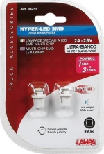 Lampa B8.5D Hyper-Led Power 3 White 24V / 28V 2τμχ