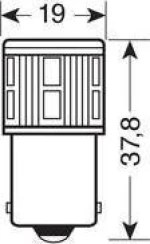 Lampa P21W-BA15S-1156 Mega-Led Hi-Power17 10V / 30V 1τμχ