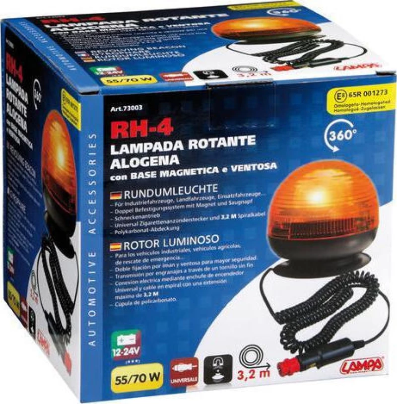 Lampa RH-4 Φάρος Μαγνητικός Ασφαλείας 12/24V