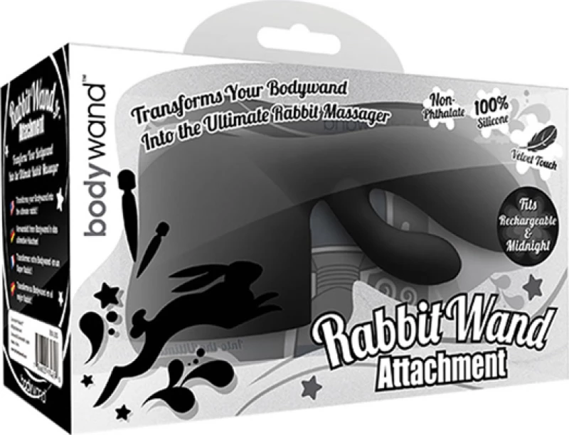Bodywand Rabbit Wand Silicone Attachment Black