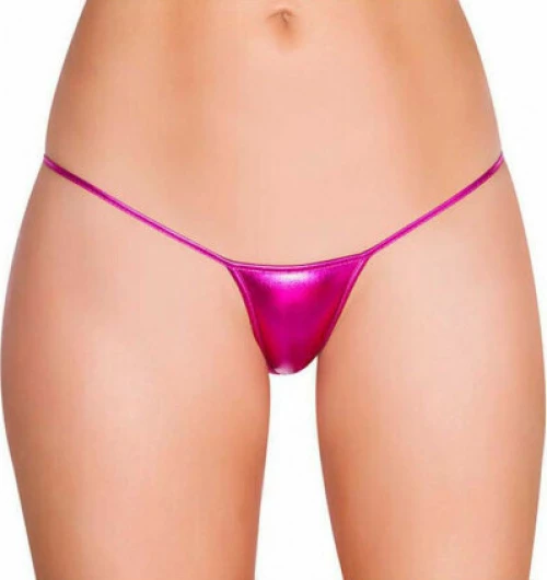 Plus Size Shiny Pink G-string