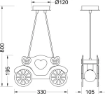 Aca Κρεμαστό Παιδικό Φωτιστικό Άμαξα (MD110042P)