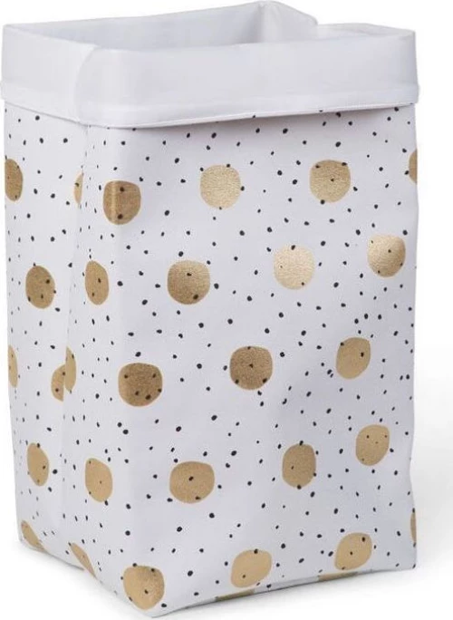Childhome Canvas Box White Gold Dots