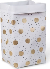 Childhome Canvas Box White Gold Dots