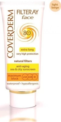Coverderm Filteray Tinted Face Cream Light Beige SPF80 50ml