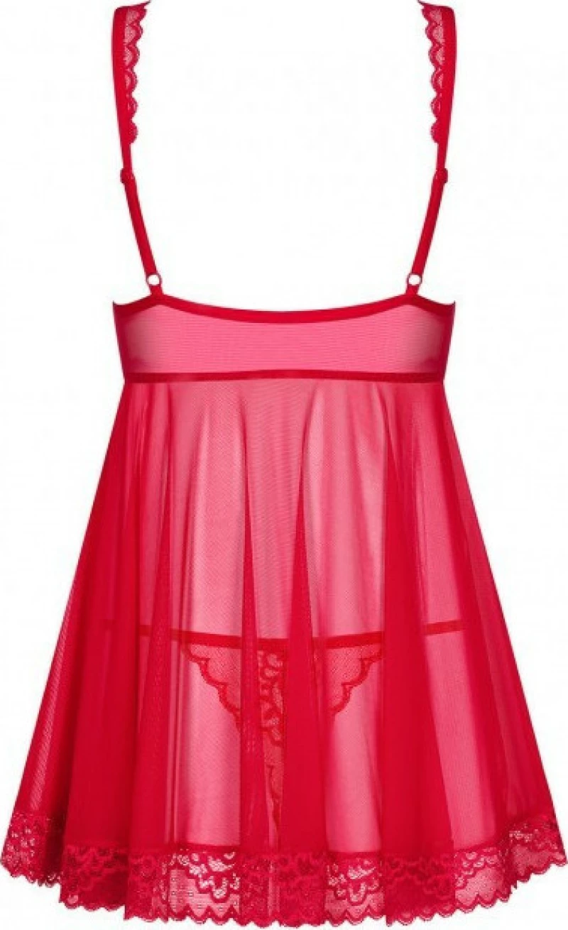 Obsessive Rougebelle Babydoll & Thong Red