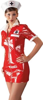 Black Level Vinyl Nurse Dress Red