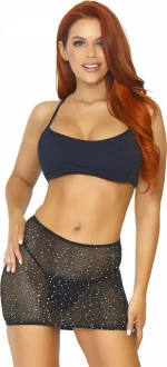 Leg Avenue Crystalized Fishnet Multidress - Black