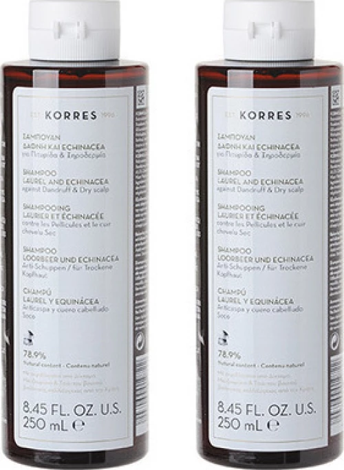 Korres Laurel & Echinachea Shampoo 2x250ml