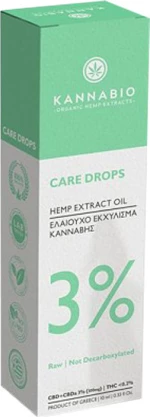 KannaBio Ελαιούχο Εκχύλισμα Βιολογικής Κάνναβης 3% 300mg 10ml
