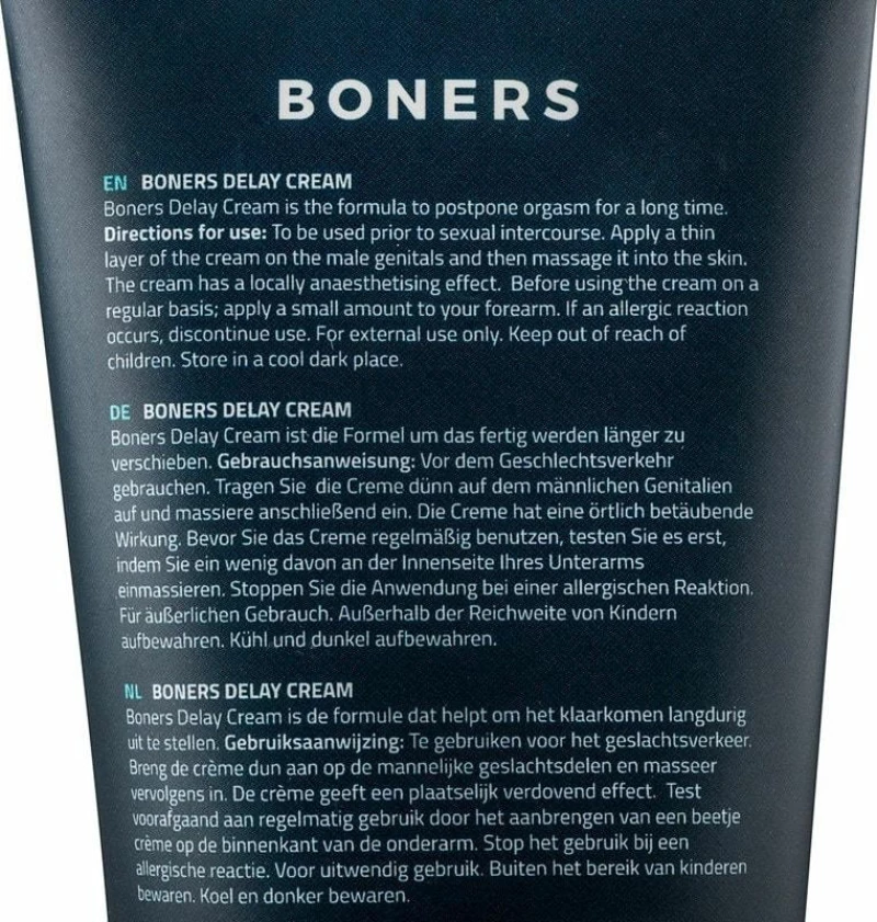 Boners Delay Cream Last Longer 100ml