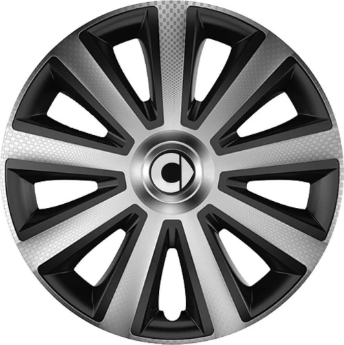 Versaco Σετ Τάσια Αυτοκινήτου Aviator Carbon με Σήμα Smart 4τμχ 15" Ασημί
