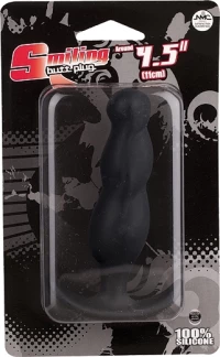 Smiling Buttplug Silicone Black 11cm
