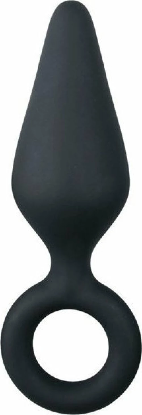 Easytoys Buttplug with Pull Ring Small Black