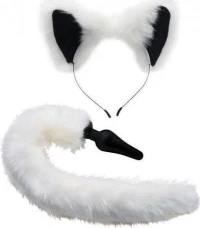 White Fox Tail and Ears Set
