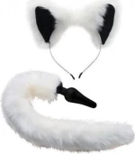 White Fox Tail and Ears Set