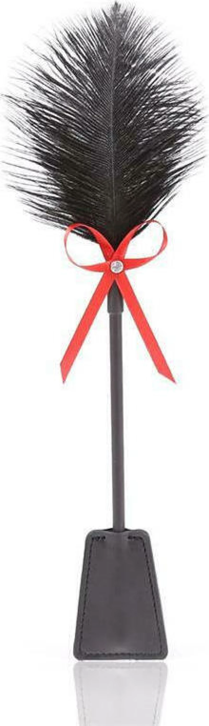 Fetish Addict Leather Slapper Feather Whip Racket 36cm