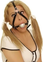 BDSM Δερμάτινο φίμωτρο με ασημένια μπάλα