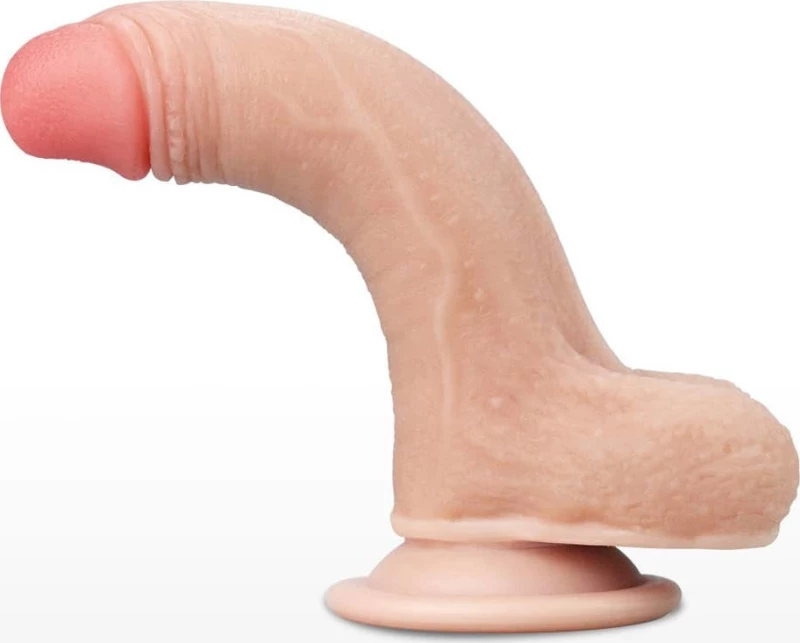 Lovetoy Sliding-Skin Dual Layer Dong with Scrotum 17.8cm