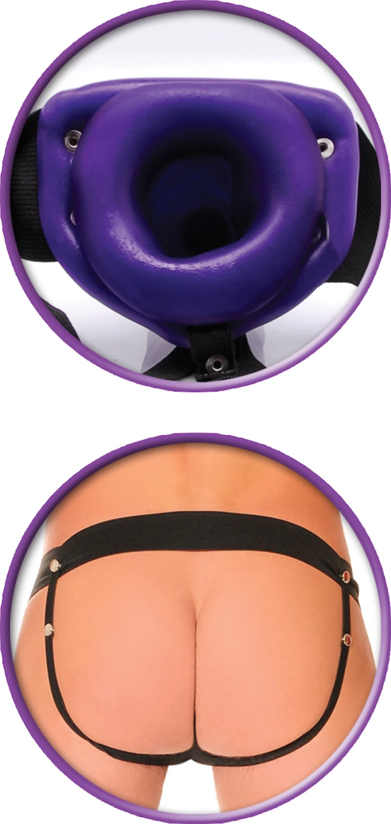 Pipedream Fetish Fantasy Series For Him or Her Vibrating Hollow Strap-On 15cm Purple