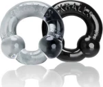 Oxballs Ultra Balls 2 Piece Cockring Set Black / Clear