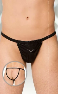 Softline 4506 Men's Shiny Thong Black