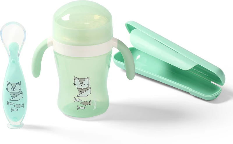 Babyono Εκπαιδευτικό Κουταλάκι Σιλικόνης Mint