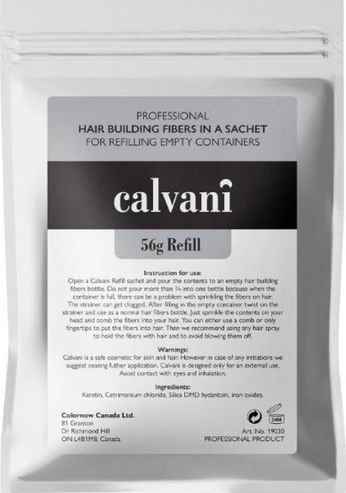 Calvani Hair Building Fibers Σκόνη Πύκνωσης Refill Economy Pack Light Brown 56gr