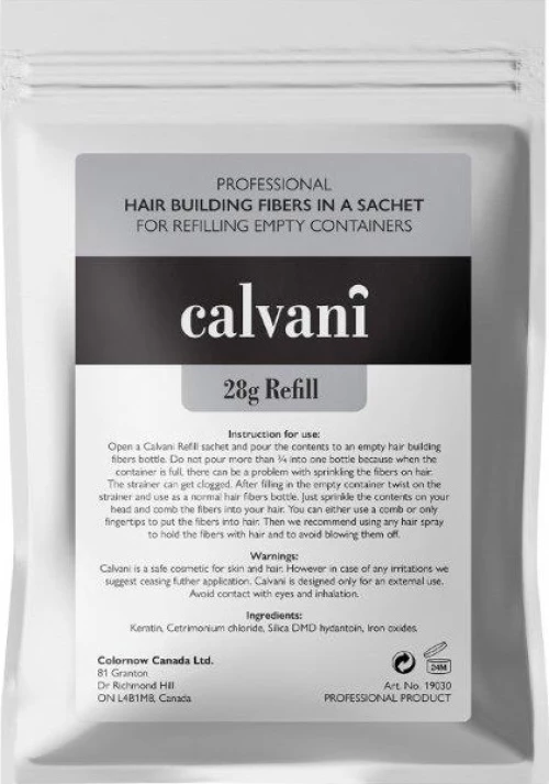 Calvani Hair Building Fibers Σκόνη Πύκνωσης Refill Pack Medium Brown 28gr