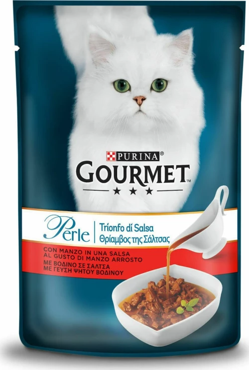 Purina Gourmet Perle Βοδινό Θρίαμβος της Σάλτσας 85gr 6τμχ