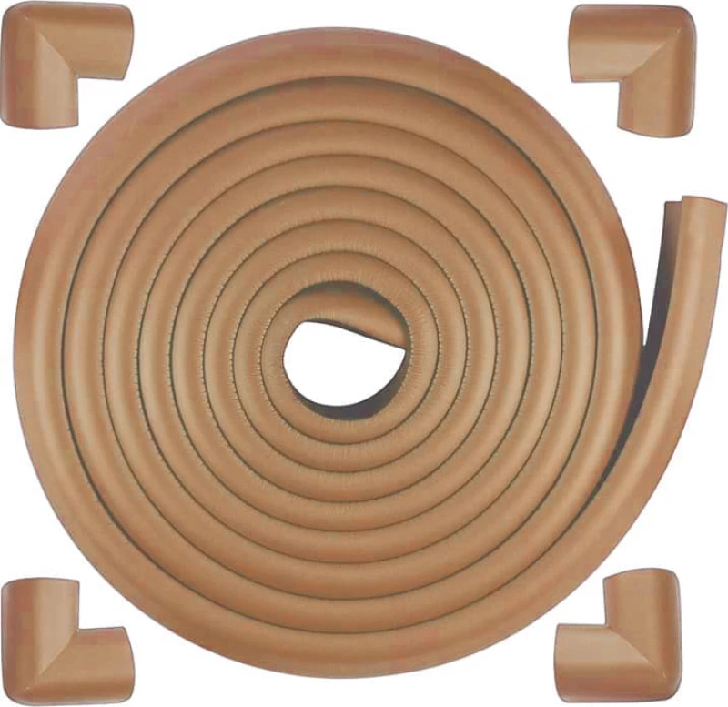 Meetbaby Προστατευτικό Γωνιών Edge Guard 4,5m & 4 Corner Cushions Beige 5τμχ