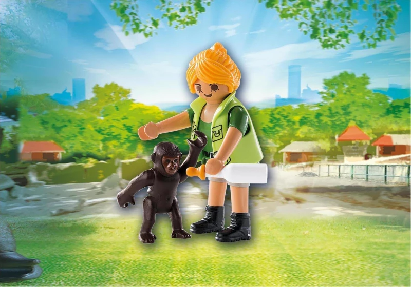 Playmobil 9074 Collectable Playmo-Friends Zookeeper with Baby Gorilla