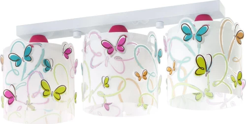 Φωτιστικό Οροφής Τρίφωτο Σε Ράγα Butterfly 62143 White Ango