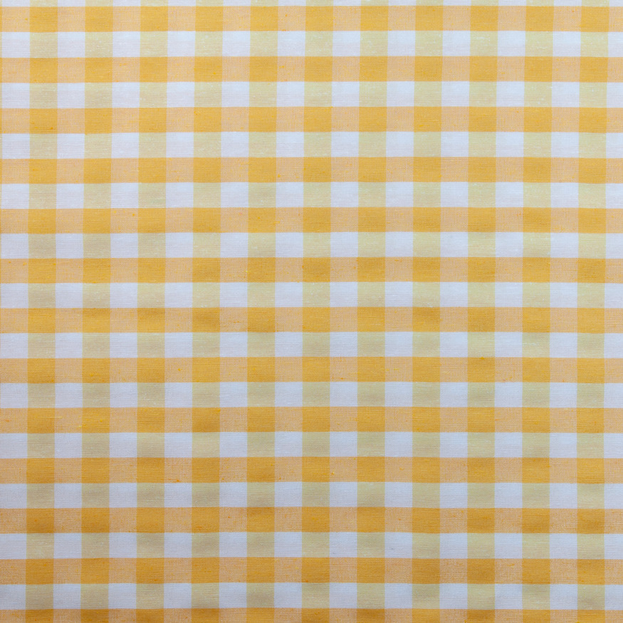 Loneta Τραπεζομάντηλο Menorca 201 Καρό Λευκό/Κίτρινο 140x140cm (1τμχ)