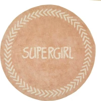 Baby Adventure Παιδικό Χαλί Στρογγυλό με Διάμετρο 150cm Supergirl Pink