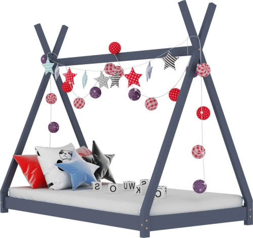 Tipi Μονό Γκρι/Μπλε Μασίφ Ξύλο Πεύκου