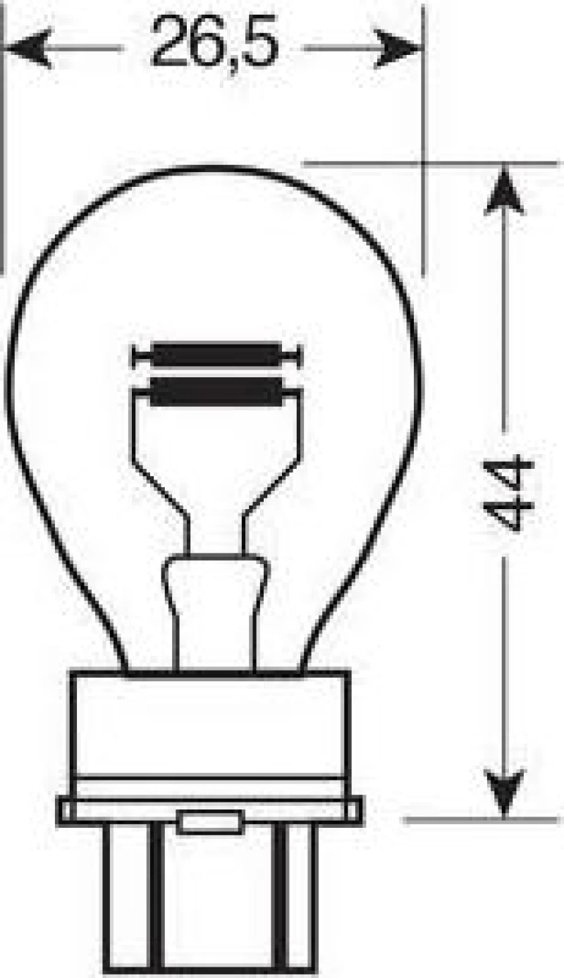 Lampa P27/7W Double Filament 12V 2τμχ