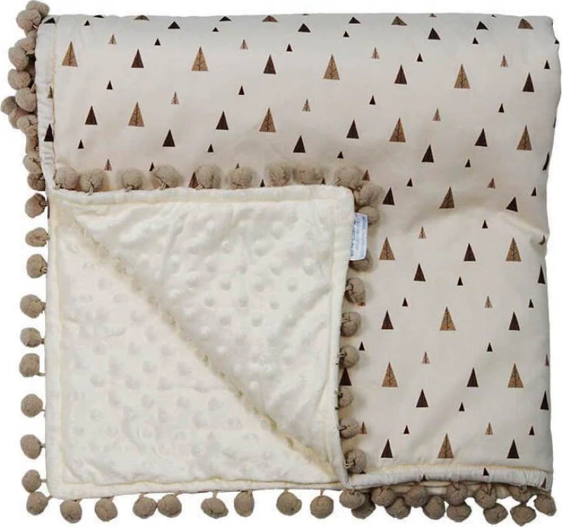 Bebe Stars Κουβέρτα Αγκαλιάς & Λίκνου Pom-Pom Fleece 90x110cm Fox