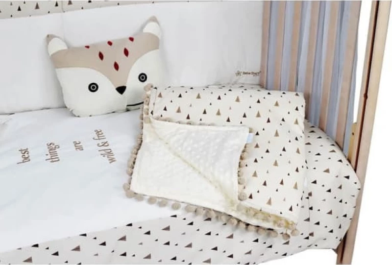 Bebe Stars Κουβέρτα Αγκαλιάς & Λίκνου Pom-Pom Fleece 90x110cm Fox