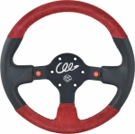 SWM Τιμόνι 32cm Δέρμα Σουετ Κόκκινο