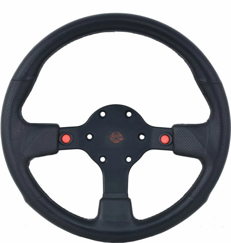 SWM Τιμόνι 32cm P.u με Μαύρες Λάμες Μαύρο