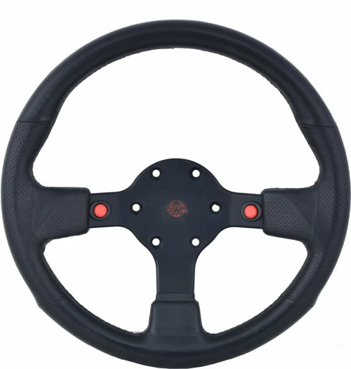 SWM Τιμόνι 32cm P.u με Μαύρες Λάμες Μαύρο