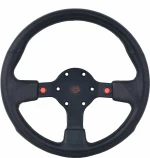 SWM Τιμόνι 32cm P.u με Μαύρες Λάμες Μαύρο