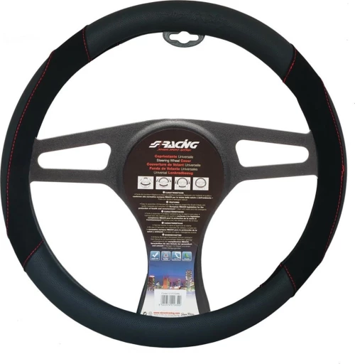 Simoni Racing Shamy Black Κάλυμμα Τιμονιού Οικολογικό Μαύρο 37cm / 39cm